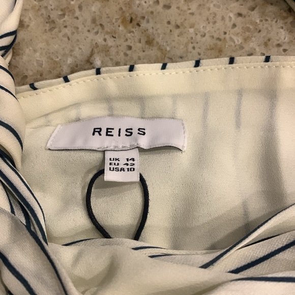 NWT Reiss Brianna Ivory and Dark Green Striped Halter Style Tank Top Size 10 - Picture 8 of 10
